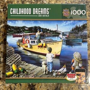 Childhood Dreams 1000-Piece Puzzle - Colorful Harbor Scene